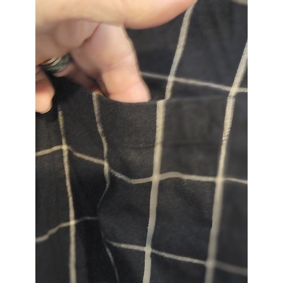 Duck Head Short Sleeve Button Down Shirt Black Tan Casual Dress Size XLT - Picture 3 of 4